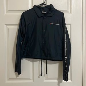 Medium Black Cropped Champion Jacket